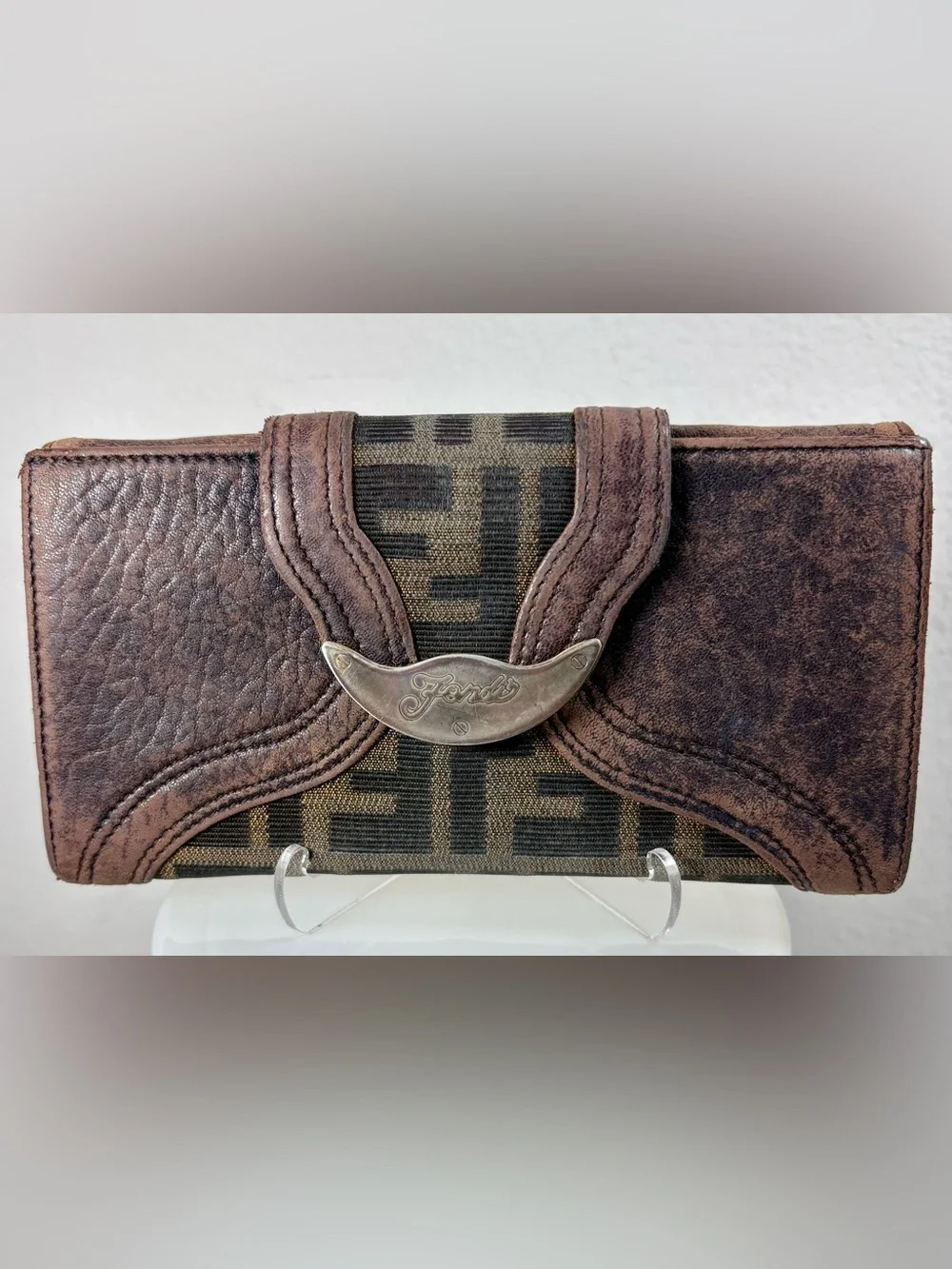 Fendi Zucca Crescent Logo  Wallet